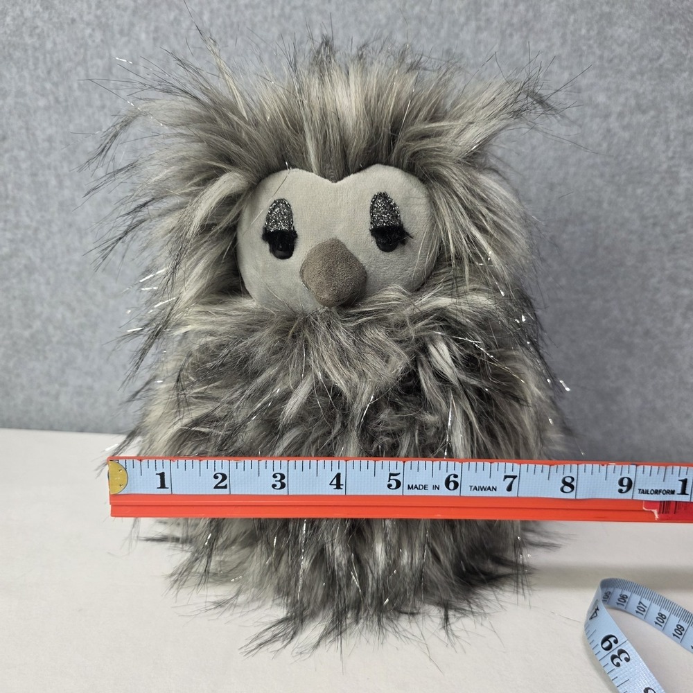 Jellycat London Gloria Owl Sparkly Black Grey Stuffed Animal Plush - Picture 4 of 7